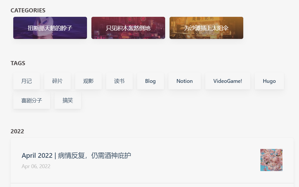 Archive page tag layout