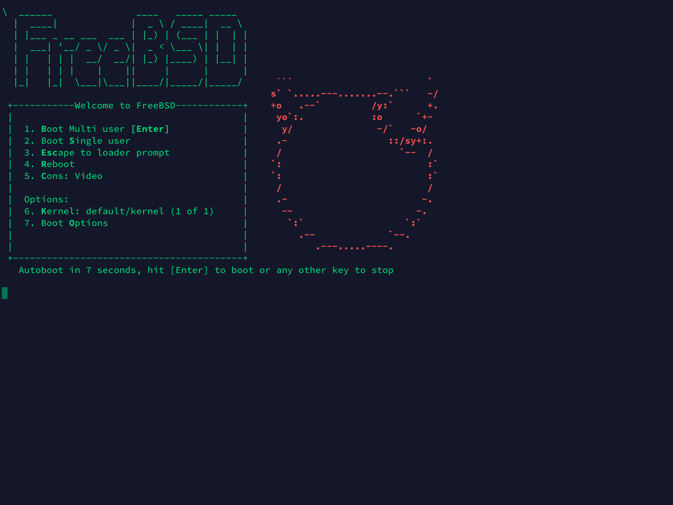 FreeBSD boot screen