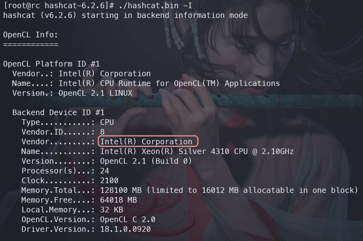 Intel driver example