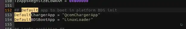 UEFI menu configuration