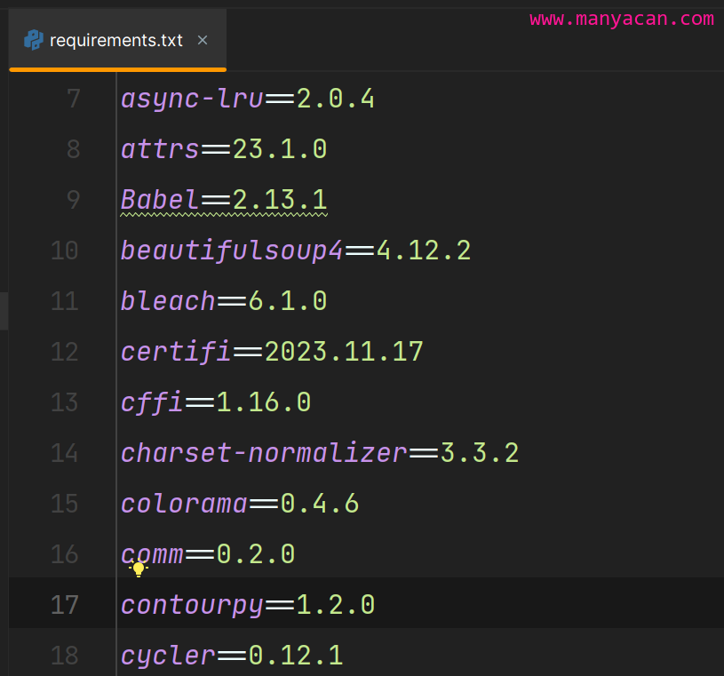 requirements.txt export