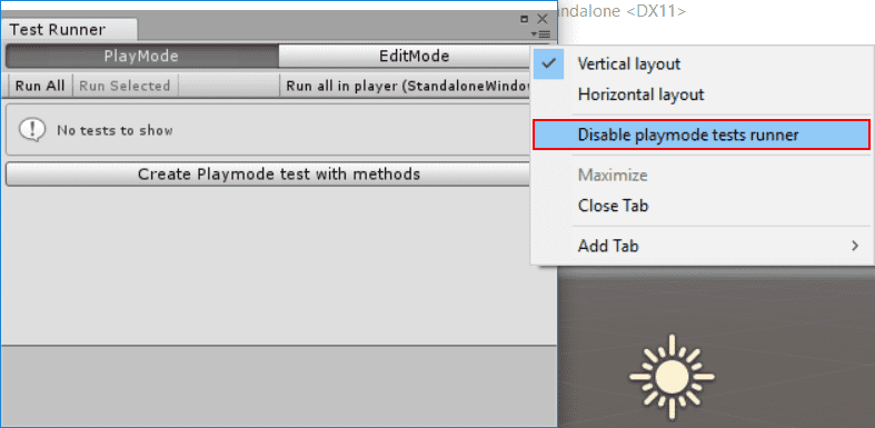 Enable and disable tests